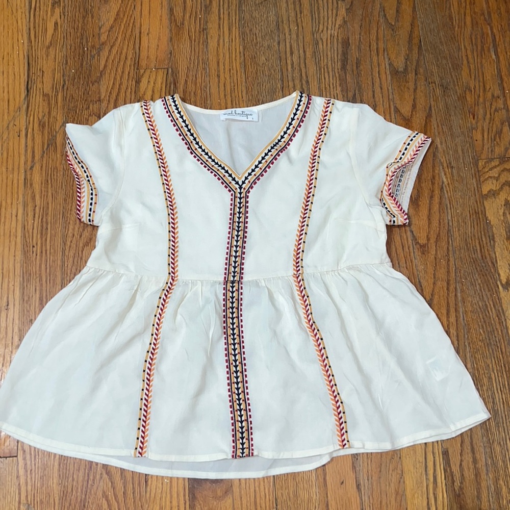 Boho boutique blouse- Size Small